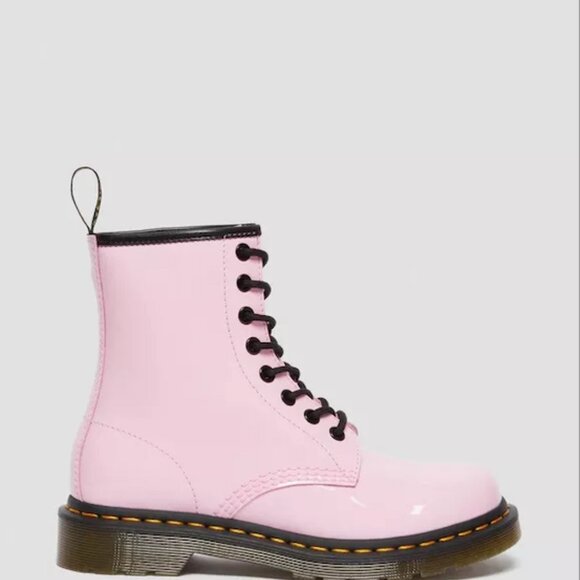 Dr. Martens Pale Pink Patent Leather Combat Boots - Picture 7 of 7